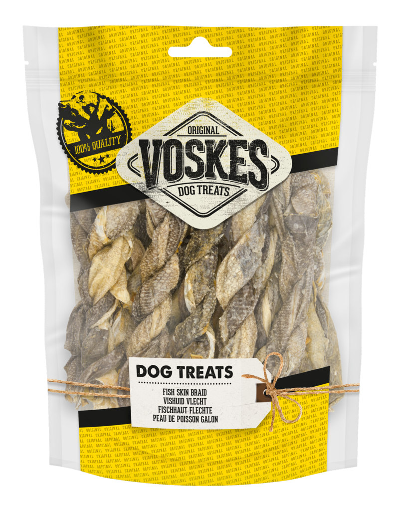 Vokses Dog Treats Fish Skin Braid 160g