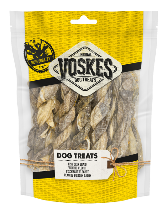 Vokses Dog Treats Fish Skin Braid 160g